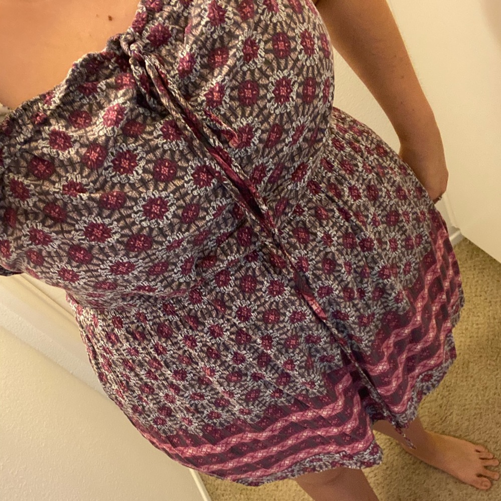 Forever 21 printed strapless fit & flare dress